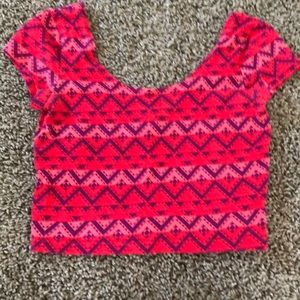 Aztec Patterned Crop Top